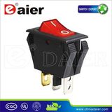 Red Illuminated Black Color Rocker Switch T120