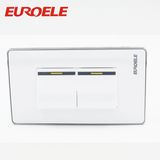 White Color PC 122*70*37mm 250V/10A Electric Wall Gang Switches