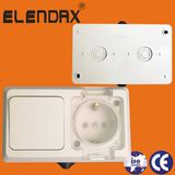 European Style Surface Mounted IP 54 Power Switch Socket (S5211)