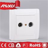 White Double TV Socket Wall Socket (N-LTV+FM)
