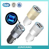 Dual Automatic Luminescent Aluminum PC Car Charger with Two Ports