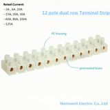 10A Euro Style Plastic 12 Pole Terminal Strip Block