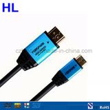 High Quality Dual Color Metal Casing Type Round HDMI Cable