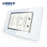 Livolo China Manufacturer Quality Safe Gang Wall Brazil Socket (VL-C3C3BIT-81/82)