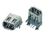 IEEE 1394 USB Connector 6/4 Pin Female 90 Degree