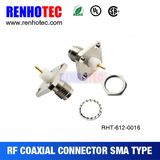 Nickel Plated SMA Female Panel Connector Flange Jack Coaxial Connector