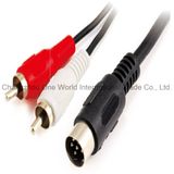 5p DIN Plug - 2RCA Plugs Cable