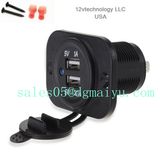 12V DC 3.1A Waterproof Dual Car USB Charger Socket
