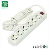 6 Way EU Electric Socket, Power Strip, Schucko Extension Socket