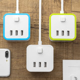 Universal Portable Multi Outlets Overload Power Cube Power Socket with USB
