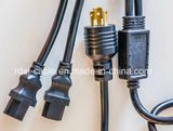 3 Prong 1-to-4 Power Cord Splitter Cable - Power Extension Cord - Cable Strip Outlet Saver - 16AWG - UL Approved