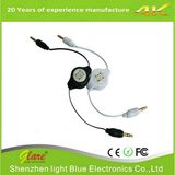 2.5feet Retractable Audio Cable Black
