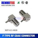 Nickel Plated R/a F Female Crimp Connector for Cable Rg174 Rg179