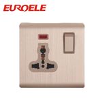 Wide Usage Aluminum Plate Gold Color Universal Wall Socket