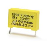 0.22UF 275VAC Yellow Metallized Polypropylene Film X2 Capacitor