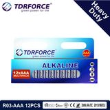 1.5V Heavy Duty Dry Battery with BSCI for Flashlight (R03-AAA 12PCS)