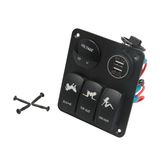 Waterproof Marine Switch Panel 3 Gang with Charger USB 2USB Slot