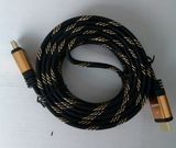 24k Gold Nylon Mesh HDMI Cable 1.4V 1080P 3D