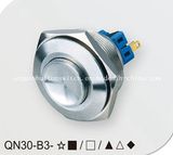 30mm Concave Stainless Latching Push Button Switch
