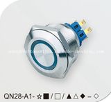 Vandalproof Blue 12V Ring Two Step Push Button Switch