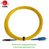 Mu/PC-SC/PC Fiber Optic Patch Cord, Singlemode, Simplex, Yellow, 2.0mm, Custom Length