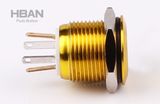 Different Color Yellow or Black Plated Momentary Stainless Steel Push Button Switch, Aluminum Push Button Switch