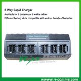 Six Bay Rapid Charger for Two Way Radio Battery