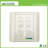 86 Type Four Port RJ45 Network Face Plate with Shutter