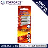 Mercury&Cadmium Free China Supplier Digital Alkaline Battery (LR03-AAA 16PCS)