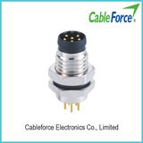 M8 6pin Male Panel Mount Connector Front Fastened PCB Connector