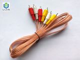 Transparent Cable 3RCA to 3RCA Male for AV
