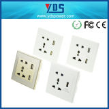 13A 2 Gang Socket with USB Charger 2.4A