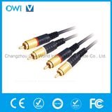 Audio-Video Cable 2RCA-2RCA Metal Plug Gold Color