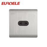 New Type Sliver Color Stainless Steel 2 Pin Wall Socket
