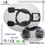 Male to Male High Quality HD15 VGA Cable Gold Plated with 2 Ferrites