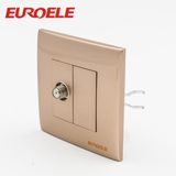 Gold Color PC 2 Gang Satellite Socket