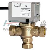 D F-03 Motorized Zone Valve/3 Way Motorised Valve/3 Port Diverter Valve/Spring Return Valve Used in Heating&Cooling System22, 28mm Compression
