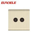 Brushed Champagne Gold 2 Gang Satellite and TV Socket