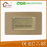 Brushed Stainless Steel Insert Card Power Light Switch