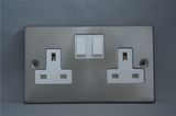 T410 Fb 13A 2gang Switched Socket, Single Po