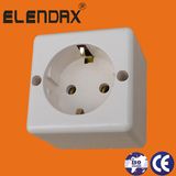 European Standard Surface Mounted Power Socket with Grounding