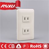 Middle East Saso Approved Beige 86size 2gang 10A Wall Socket