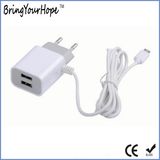 Dual Ports USB Charger with 1.5m Micro USB Cable (XH-UC-046)
