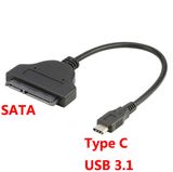 High Speed USB 3.1 Type C to SATA Adapter Cable 22 Pin 2.5