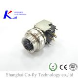 3, 4, 5, 8 Pin Angled Panel Mount Female Waterproof M12 Plug Connector