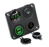 3.1 AMP USB Charger + Voltmeter +12V Socket + Switch Panel Marine Outlet