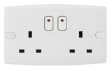 BS Approved Double 13A Switched Socket with Neon