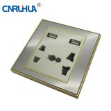 Top Sales 2 Gang Wall Socket with USB Socket
