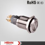 Ce ISO9001 16mm Metal Stainless Steel 2no2nc Latching Push Button Switches