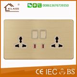 UK Electrical Socket Double 3 Pin Mf Wall Sockets